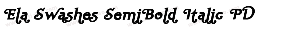 Ela Swashes SemiBold Italic PDF字体转换